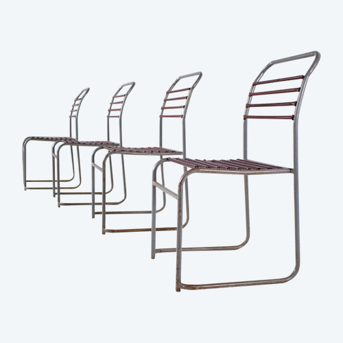 4 Chaises “sandow” Style Bruno Pollak