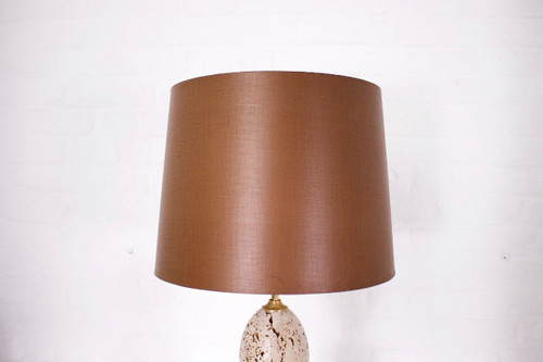 Barber Style Travertine ‘Ostrich Egg’ Lamp