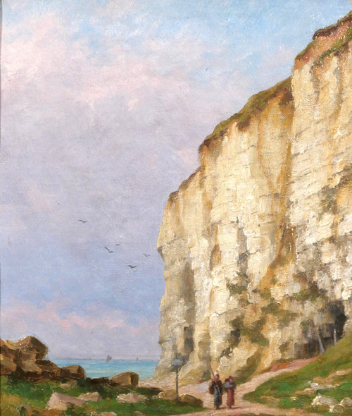 René JOUHAN 1835-1927 Landscape of Dieppe (Normandy), painting, circa 1890-1900