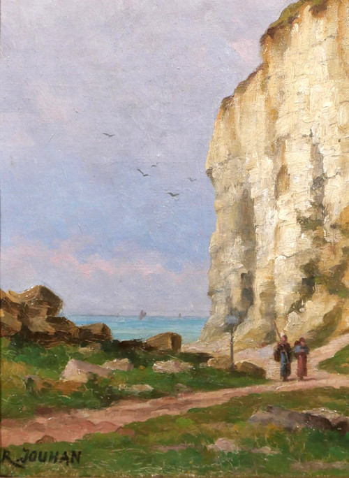 René JOUHAN 1835-1927 Landscape of Dieppe (Normandy), painting, circa 1890-1900