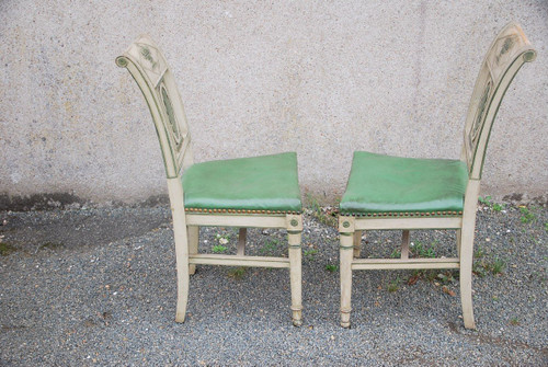 Suite Of 12 Directoire Lacquered Chairs