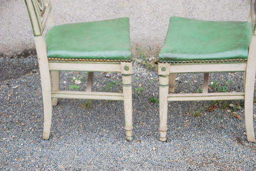 Suite Of 12 Directoire Lacquered Chairs