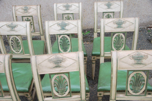 Suite Of 12 Directoire Lacquered Chairs