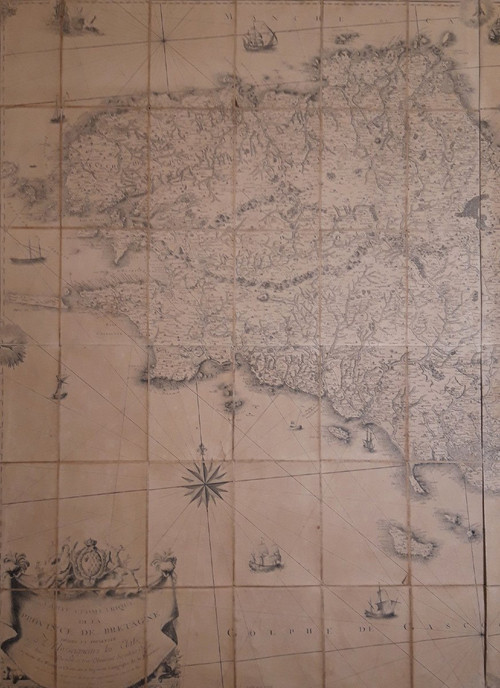 Geometric map of the province of Brittany - 1771 by J.B.Ogée