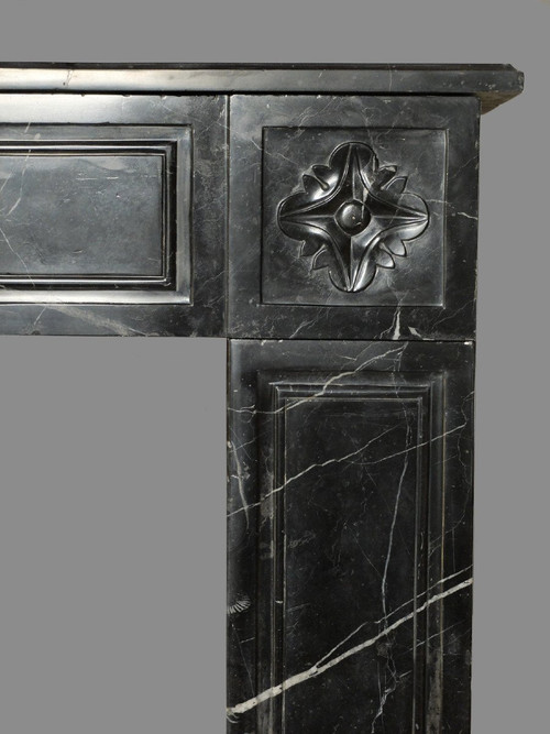 Louis XVI period mantel in black marble