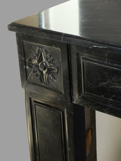 Louis XVI period mantel in black marble