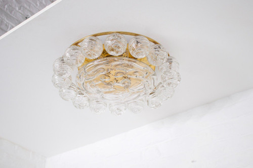 Snowball" ceiling light in blown glass