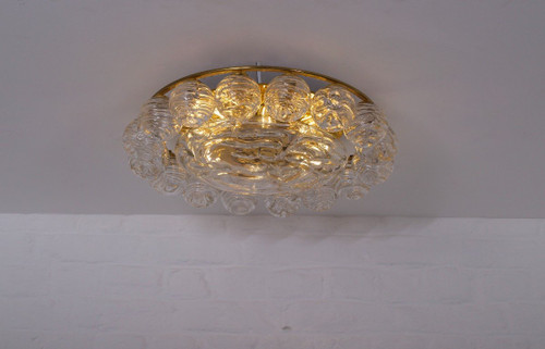 Snowball" ceiling light in blown glass