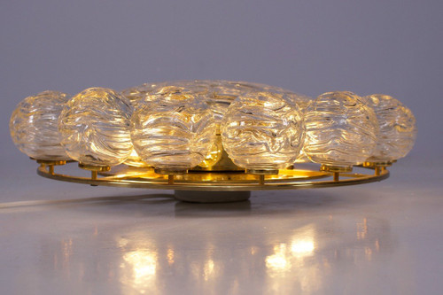 Snowball" ceiling light in blown glass