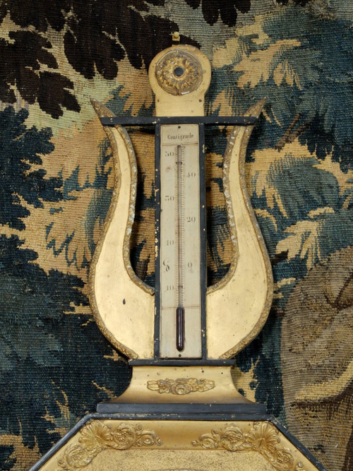 Baromètre lyre d'époque Restauration