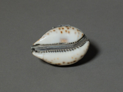 Silver-mounted shell snuffbox, 19th century.