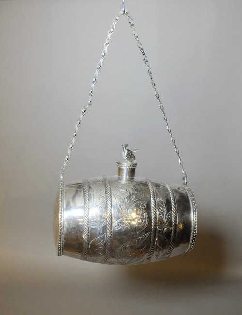 Sterling silver barrel, South America? 19th century