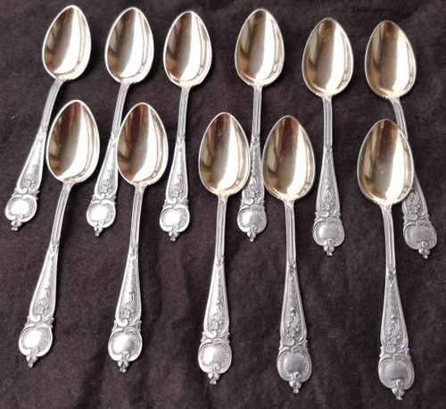 11 delightful espresso/mocha spoons in sterling silver and 925 vermeil