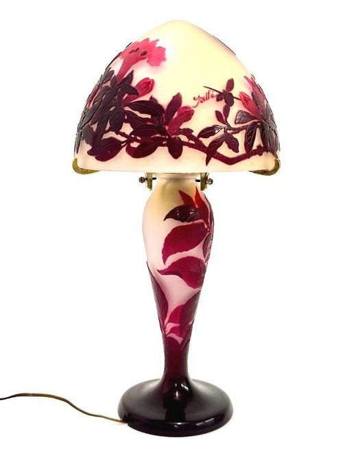 Emile Gallé "Bignones" Art Nouveau Mushroom Lamp