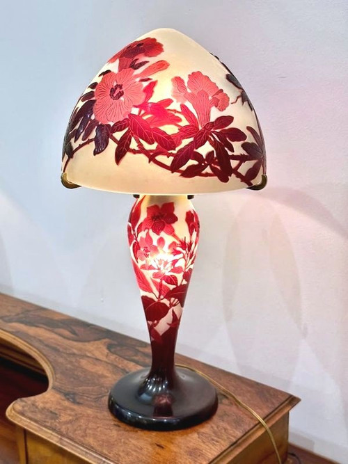 Emile Gallé "Bignones" Art Nouveau Mushroom Lamp