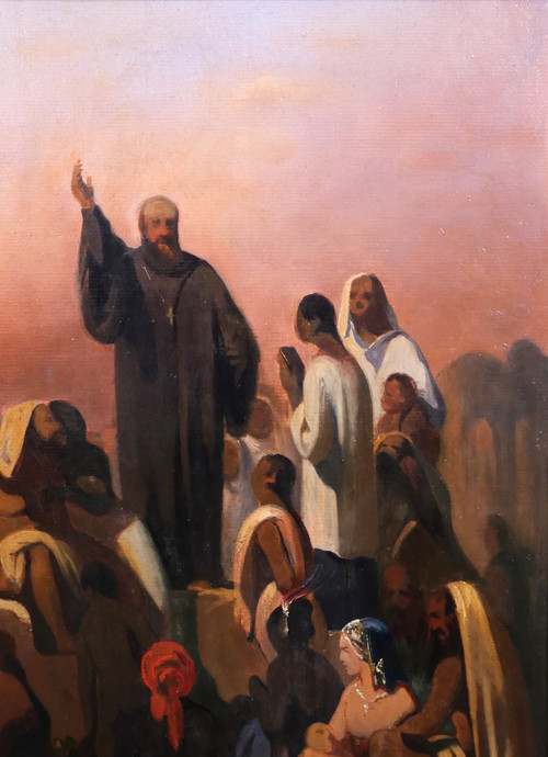 Casimir de Balthasar 1811-1875 Saint Francis Xavier preaching in the Indies (?), painting, circa 1850