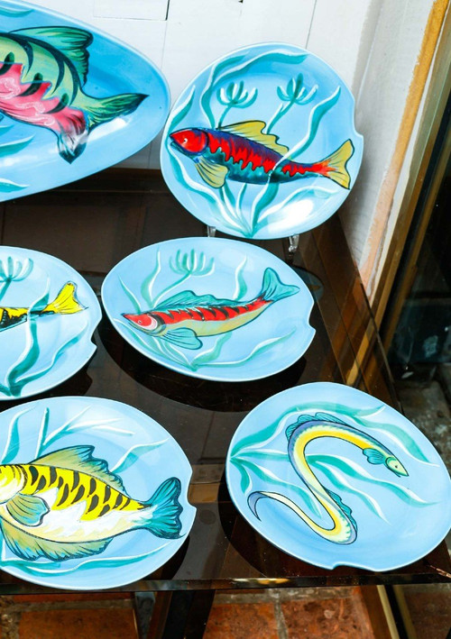 Vallauris Ceramic Fish Service