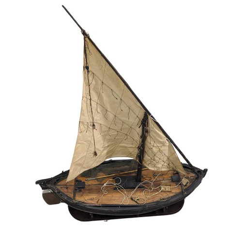 Marseillaise Barque Boat Model Said "Pointu" Sailing Fishing Boat In Provence. Early 20th century