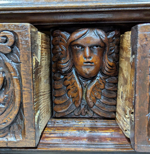 Four 17th Century Walnut Doors With Putti Decor