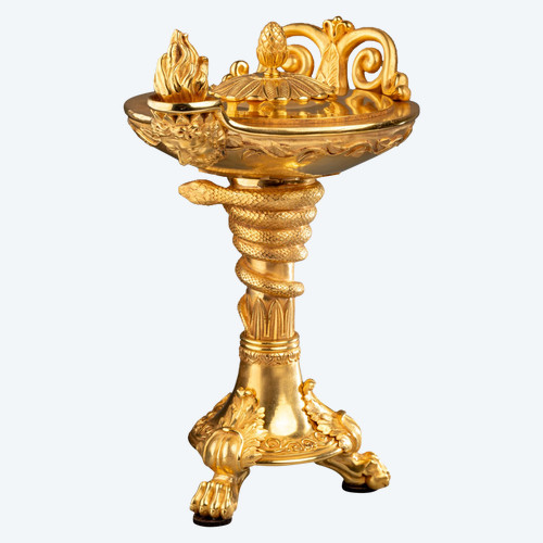 Trompe-l’oeil Encense Burner in Gilded Bronze, 19th Century