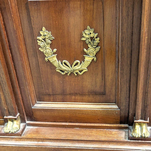 Mahagoni Vitrine Bücherregal Im Empire-Stil Zurück aus Ägypten 1900