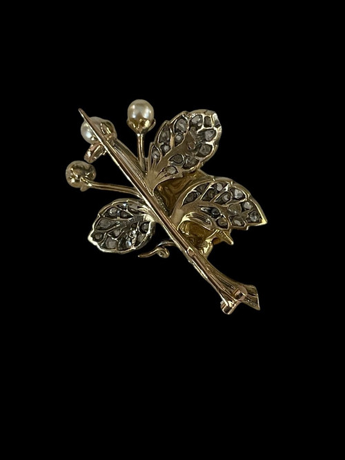 Gold, Silver and Diamond "Turtle" Brooch