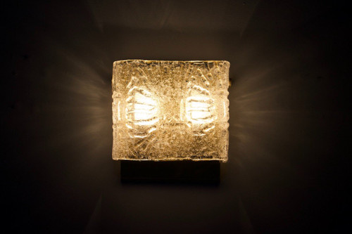 Cristal & Brass wall lamp 1970's