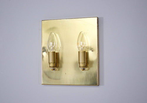 Cristal & Brass wall lamp 1970's