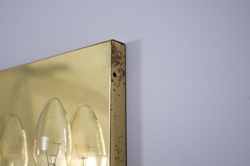 Cristal & Brass wall lamp 1970's