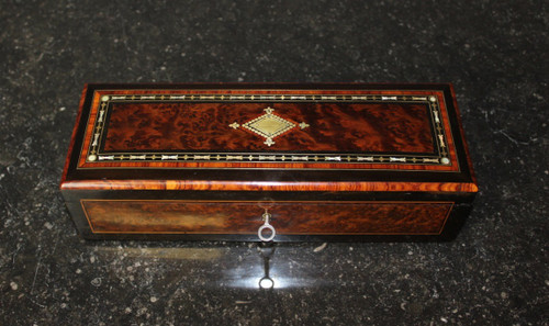 Napoleon III period jewelry box In late 19th century marquetry