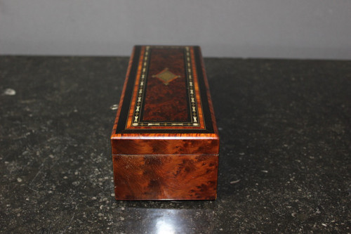 Napoleon III period jewelry box In late 19th century marquetry