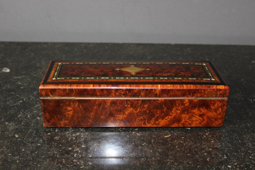 Napoleon III period jewelry box In late 19th century marquetry