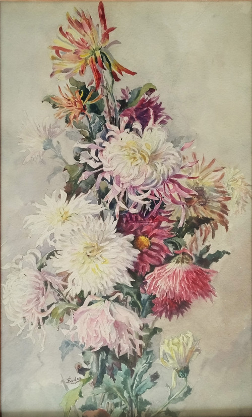 Watercolor Flowers By Eugène Jules Eudes