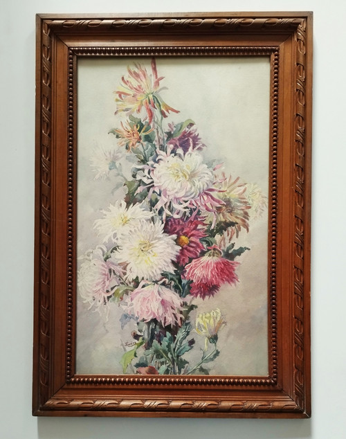 Watercolor Flowers By Eugène Jules Eudes