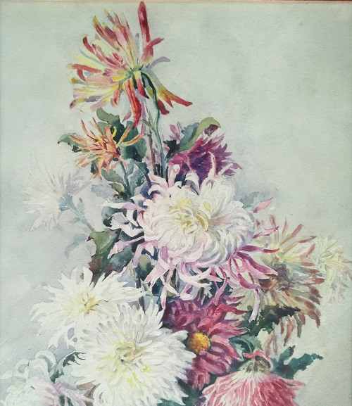 Watercolor Flowers By Eugène Jules Eudes