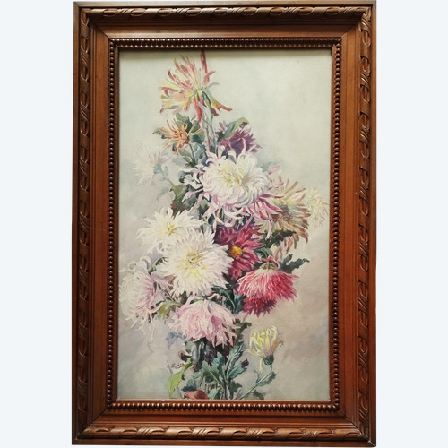 Watercolor Flowers By Eugène Jules Eudes