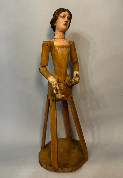 Capipote napolitaine, mannequin de procession, bois sculpté Italie 18ème