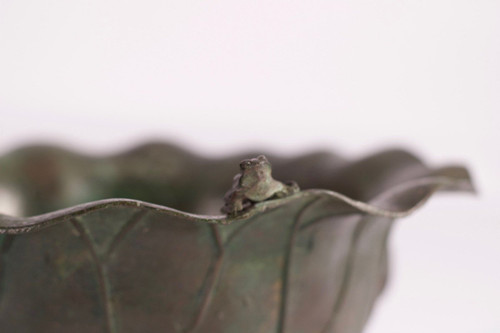 Empty Japanese Frog Ikebana Lotus Footed Pocket Bowl