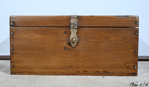 Small Teak Marine Trunk or Chest - Late 19th century