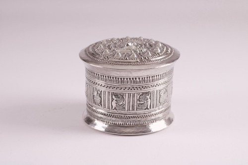 Large Burmese Silver Betel Box