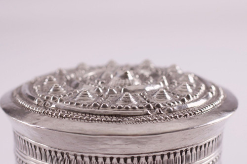 Large Burmese Silver Betel Box