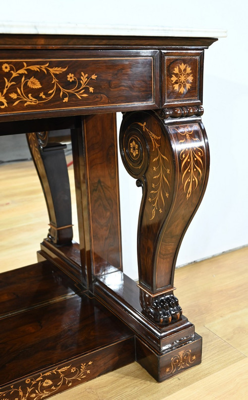 Important Prestige Rosewood Console, Charles X period - Early 19th century