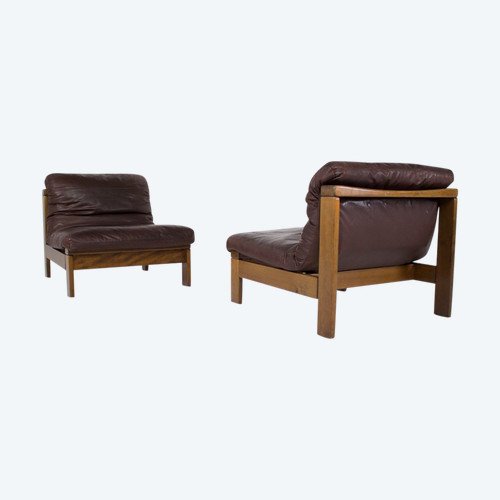 Leather armchairs Style Carl Straub 1970 (3).