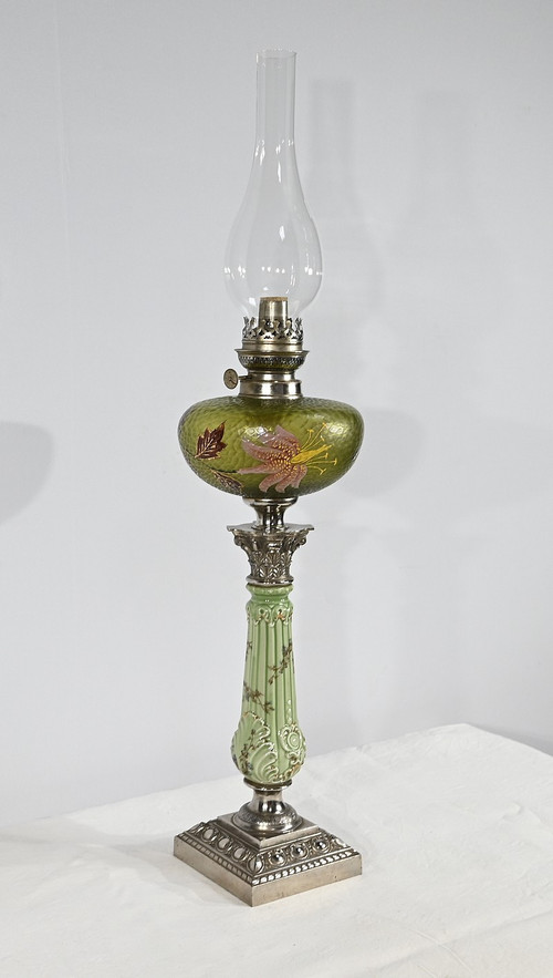 Importante Lampe à Pétrole, Art Nouveau – 1900