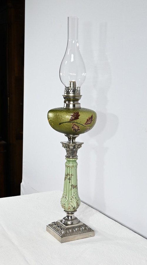 Importante Lampe à Pétrole, Art Nouveau – 1900