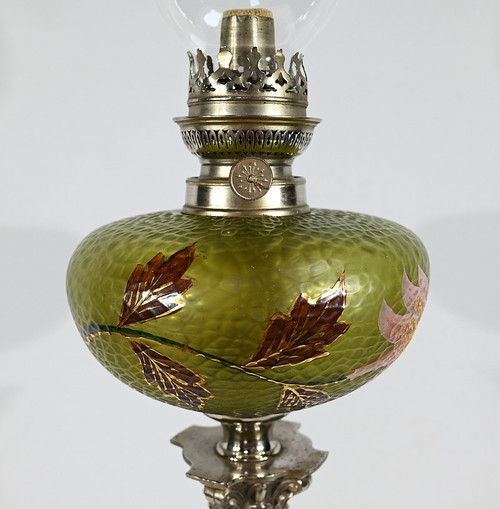 Importante Lampe à Pétrole, Art Nouveau – 1900