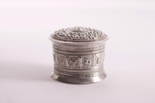 Large Silver Betel Box Burma