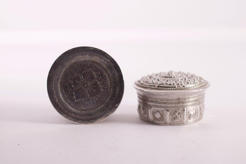 Large Silver Betel Box Burma