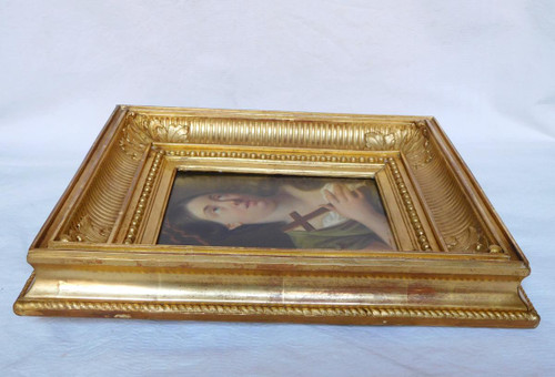 School From The Early 19th Century, Portrait Of Saint Mary Magdalene, Hsp Golden Frame