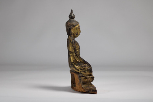 Burmese Buddha In Golden Wood